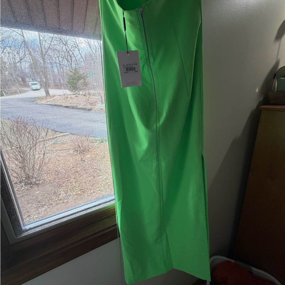 Bardot Neon Green Strapless Sweetheart Dress - Picture 2 of 4